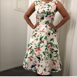 Nature print a-line dress